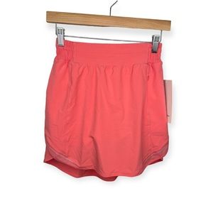 Lululemon RPCR Peach Hotty Hot High Rise Lined Skirt Size 8 Coral Pink